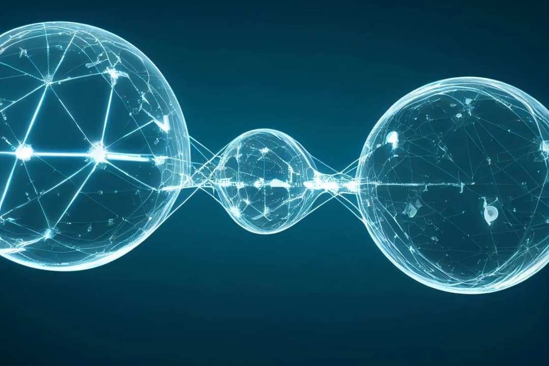 An abstract visualization of data flowing through connected nodes, representing a retrieval pipeline